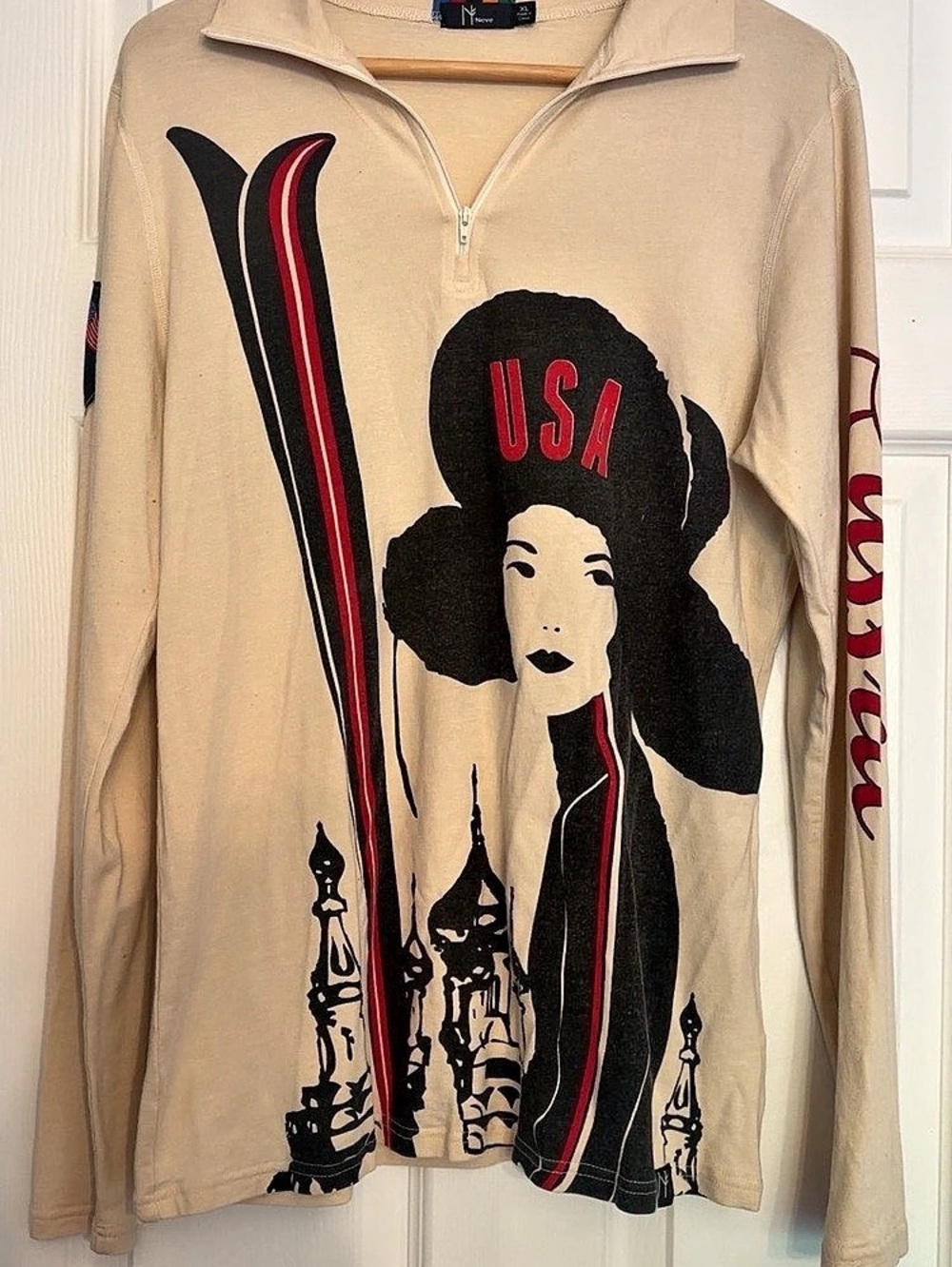 Rare Neve Olympian Ski Quarter Zip Pullover Base Layer Sweater Size XL